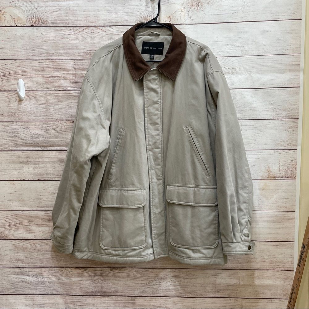 CROFT & BARROW FLANNEL LINED BARN COAT IN KHAKI